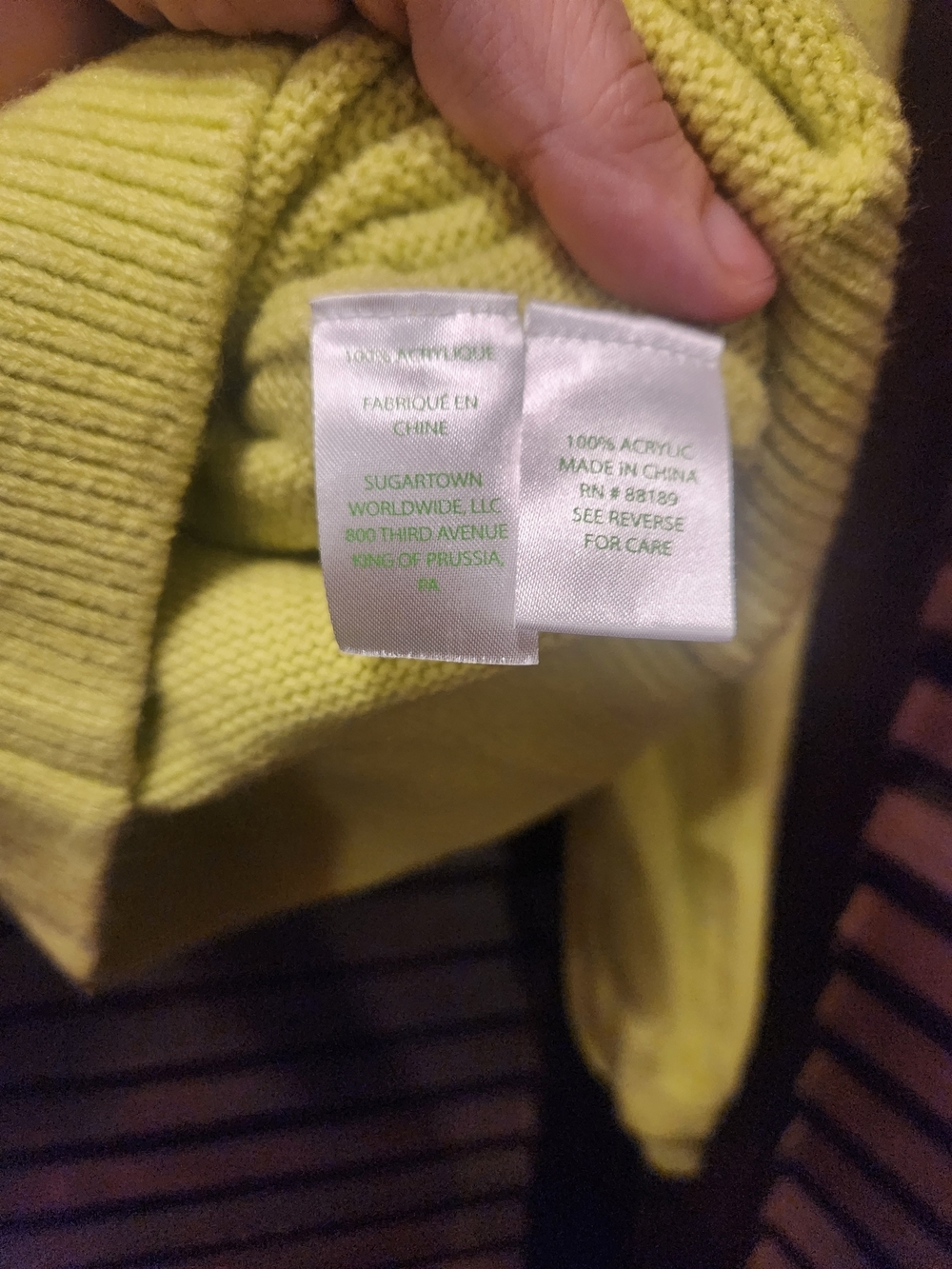 Sugar Neon Yellow Pom-Pom Crewneck Sweater - Picture 2 of 3